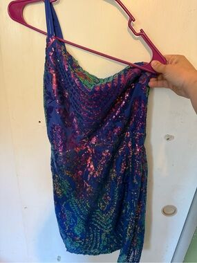 Blue sequin homecoming dress